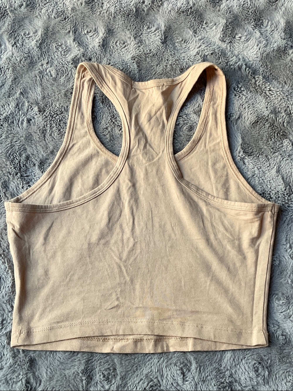 Active Basic Beige Racerback Crop Tank - Picture 4 of 5